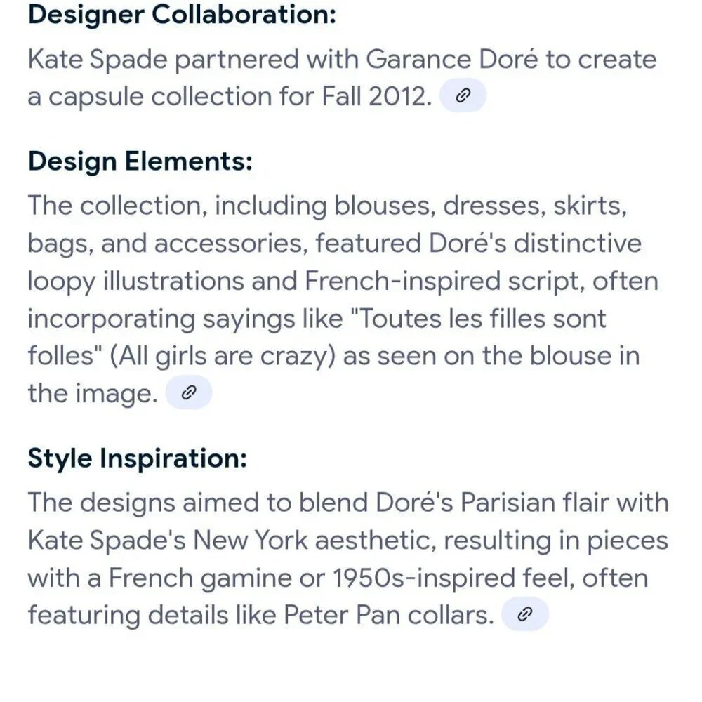 Kate Spade X Garance Doré Designer Capsule Collection NYC Paris Rare Silk Size 4
